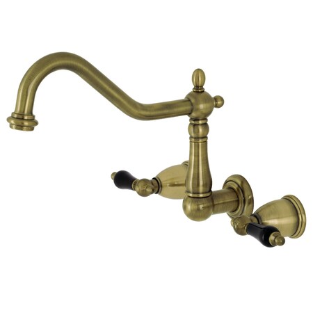 Kingston Brass KS1283PKL Duchess Wall Mount Kitchen Faucet, Antique Brass KS1283PKL
